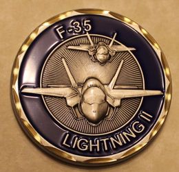 5pcs/set Military Coin F-35 Lightning II Air Force Gold Finish Challenge Coin.cx