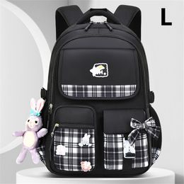 School Bags Bowknot schoolbag for teenage girls High capacity Orthopaedic backpack With cartoon pendant School Bags 2 Size Satchel 230728