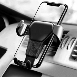 Universal Car Phone Holder For In Air Vent Mount Stand No Magnetic Mobile Gravity Bracket i Smartphone2477
