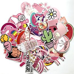50pcs lot Girl Cute Lovely Laptop Stickers Pink Decorative-Sticker For Phone Cars Guitar Skateboard Snowboard Bicycle Decals311L