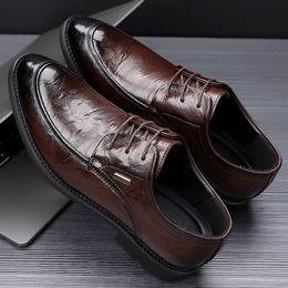 Mens leather shoes 2023 summer new leather business dress casual shoes British style high-end banquet shoes