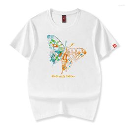 Men's T Shirts Tshirt Men Cartoon Butterfly Embroidery Male Summer Short Sleeve Tee Shirt Streetwear Clothing Cotton Top Hip Hop 2023