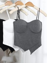 Women's Tanks Summer Arrival Sleeveless Spaghetti Strap Slim Built In Bra Camisoles Women Sexy Beauty Chest Padded Camisole Tank Top