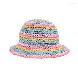 Berets Summer Cap For Women Bucket Hats Women's The Sun Seaside Vacation Foldable Breathable Paper Straw Hat