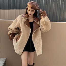 Women's Trench Coats 2023 Coat Winter Style Western-style Temperament Two Side Leather Clothes Women Fur One Casual Trend