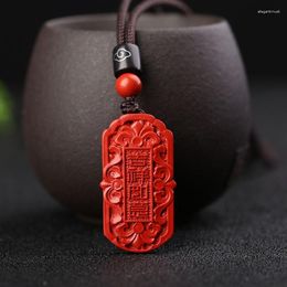 Pendant Necklaces Natural Cinnabar Genuine Imperial Sand Ruyi For Men And Women Six-character Mantra