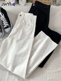 Women s Shorts Classic Basic Black White Denim Trousers Simple High Waist Pocket Streetwear Women Pants 2023 Korean Fashion Baggy 230729