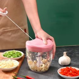 Mills Multifunction Garlic Grinding Chopper 900ML Manual Masher Food Vegetables Cutter Meat Grinders Kitchen Cooking Gadgets 230728