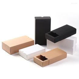 Gift Wrap 10pcs Kraft Paper Box Brown Black DIY Soap Weeding Party Favours Birthday Valentine's Day Packaging