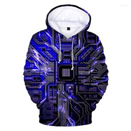 Men's Hoodies Electronic Chip 3D Printing Funny Men Ladies Hoodie Everyday Casual Fashion Sweater Unisex Hip Hop Oversized