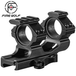 25.4/30mm QD Scope Mount Double Ring Cantilever Mount Riflescope 20 MM Weaver Rail Laser Torch