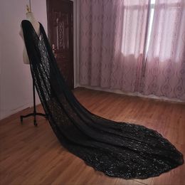 Bridal Veils Black Wedding Pography Shawl Veil Accessories Lace Soft Shoulder With Clip