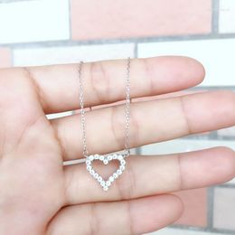 Pendant Necklaces Huitan Eternity Heart Necklace Women Round Cubic Zirconia Sweet Love Versatile Girl Accessories Timeless Style Jewellery