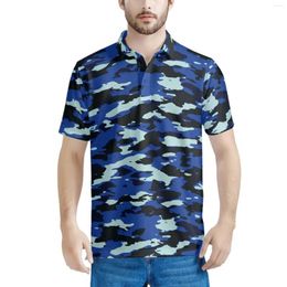 Men's Polos Camouflage Pattern Polo Shirt Men Short-Sleeved Summer Clothing Size S-5XL Eye-catching Multiple Choices Drop