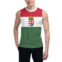 Men's Tank Tops Sleeveless Tshirt Hungary Flag 3D Boys Gyms Fitness Joggers Basketball Training Vest 230728