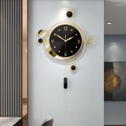 Wall Clocks Large Clock Modern Design Creative Luxury Gold Metal Silent Orologio Da Parete Living Room Decoration GPF50YH