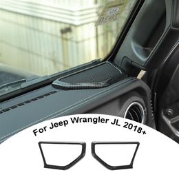 Carbon Fibre ABS A Column Speaker Ring Decoration Cover For Jeep Wrangler JL 2018 Auto Interior Accessories333o
