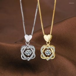 Pendant Necklaces Heart Shaped Zircon Necklace Personalised Fashion Temperament Light Luxury Design Sense Love Collar Chain