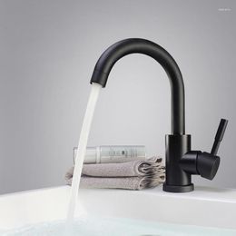Kitchen Faucets Stainless Steel Black Sink Basin Faucet White Cold Water Bathroom Laundry