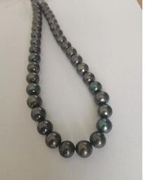 Chains Real Thing Charming 11-12mm South Sea Black Pearl Necklace 18'' 14K Jewellery Accessory