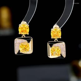 Dangle Earrings SUYU Micro Inlaid Cubic Zirconia Process With A Sense Of Niche Design Designer Style Geometric Square