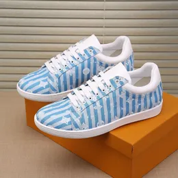 Luxembourg trainer rivoli sneakers casual shoes blue white gray canvas leather shoe printing flower men shoes 08