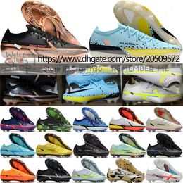 Send With Bag Quality Soccer Foootball Boots Phantoms GT2 Elite FG ACC Knit Shoes For Mens Outdoor Firm Ground Soft Leather Training Low Football Cleats Size US 6.5-12