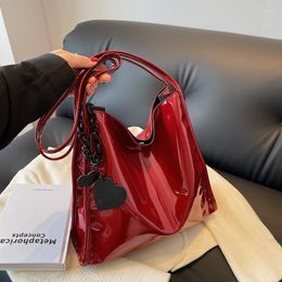 Evening Bags Fashion Patent Leather Shopping Bag Women's Large Capacity Handbag Shoulder Black Red Female Waterproof Shopper