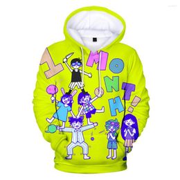Men's Hoodies Clothing Omori 3D Printed Y2k Fall Winer Suit Sportswear Hooded Youthful Kawaii Women Men Sweatshirts Oversized
