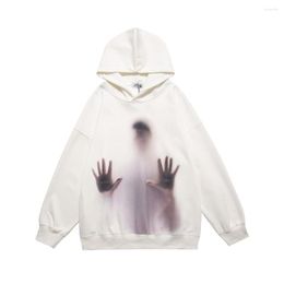 Men's Hoodies Fall Fashion Creative Dark Series Silhouette Printing Hooded Pullover Sweater Hip-Hop Casual Loose Long-Sleeved Tops