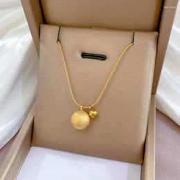 Chains Flashbuy Stainless Steel Chic Gold Colour Ball Pendant Necklace For Women Fashion Charm Clavicle Neck Chain Jewellery Gift