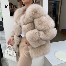 Women s Tanks Camis 100 Real Fur Coat Winter Women Round Neck Genuine Clothes Thick Warmer Long Sleeves Natural Jackets Outwear 230729