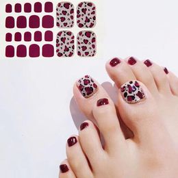 Stickers Decals 22TipsSheet Nail Sticker Adhesive Toenail Art Polish Tips French Glitter Sequins Nail Wraps Strips Easy Toenail Sticker 230729