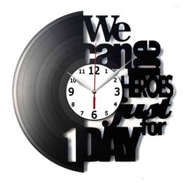 Wall Clocks We Are HEROES Record Clock Living Room Fashion Creative Bedroom Silent Quartz Watches