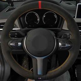 Car Steering Wheel Cover Black Suede DIY Soft For BMW M Sport 1 Series F20 M135i M140i M235i M240i X1 F21 F48 X2 F39 X3 F25278R