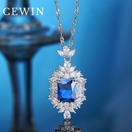 Unique Design S925 Sterling Silver Temperament Versatile Sapphire Pendant Necklace Women's Wedding High-grade Jewellery Wholesale