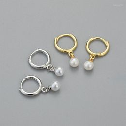 Hoop Earrings SIPENGJEL Fashion Baroque Pearl Unusual Cute Small Round Hanging For Women Wendding Jewellery 2023