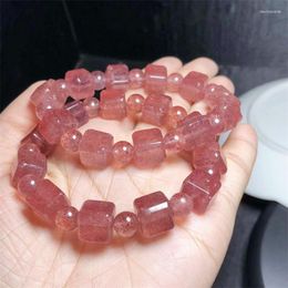 Strand Natural Strawberry Quartz Bracelet Healing Fashion Reiki Crystal Man Woman Fengshui Jewelry Birthday Gift 1pcs