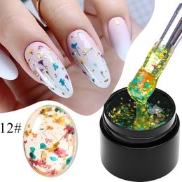 Nail Gel MEET ACROSS Dried Flower Gel Nail Polish Natural Blue Purple Pink Flower Fairy Gel Soak Off UV LED Nail Art Painting Varnishes 230729