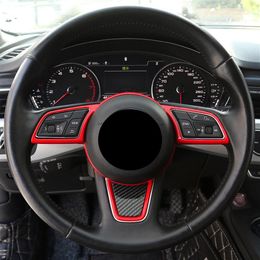 Car Styling Steering Wheel Decoration Frame Cover Trim ABS For Audi A3 8V A4 B9 A5 2017-2019 Interior Auto Accessories2437