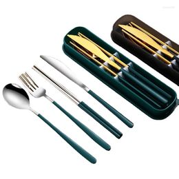Dinnerware Sets 304 Tableware Set Portable High-quality Stainless Steel Fork Spoon Travel With Box