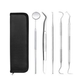 Professional Hand Tool Sets 4 5 PCS Tools For Tooth Scraper Kit Stainless Toothpastes Dental Dentist Seek Mirror Instruments265i