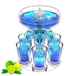 Wine Glasses Party Drink Dispenser with 6 S Set LED Light Liquid Beverage Liquor Drinking Fountains for Parties Fun Bar Restaurant 230729