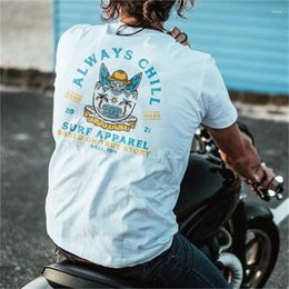 Men's T Shirts Summer Cotton T-shirt Beach Skull Cool Cartoon Short Sleeve Tops High Quality Shirt O-neck Tee Men Clothing