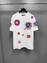 2023 Spring/Summer New Arrival: Ocean Embroidery T-shirt - 100% Pure Cotton Short Sleeveeuro size s to xl