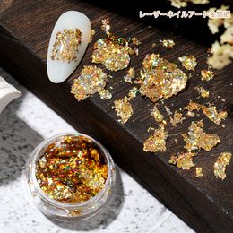 Gold Foil Coated Fakes Nail Decoration Imitation Golden Silver Copper Foil Fragments Metal Foil Sequins for Nail Art Painting Resin Art Salon Crafts