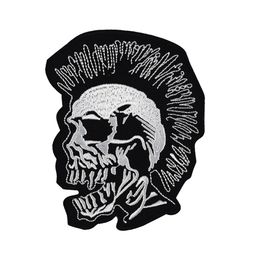 Music Punk Skull Sewing Notions Music Rock Embroidery Patches For Clothing Shirts Jacket Iron On Patch185z