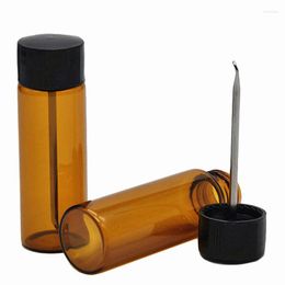 Storage Bottles Glass Bottle Snuff Snorter Case Sniffer With Metal Spoon Kit