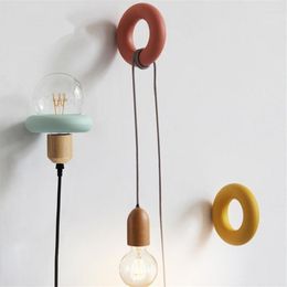 Wall Lamp Industrial Wind Plug-in Iron Cage Lamps Modern Living Room Bedroom Secret Sconces Lights Ring Hanging Deco Fixtures