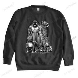 Men's Hoodies Men Autumn Sweatshirt Black Cotton Hoody Streetwear Lowrider Homies Kennel Club Pitbull Pit Unisex Vintage Printing